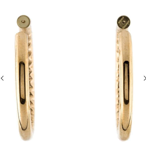 Elegant Jennifer Fisher Gold Plated Hoop Earrings 2.25" - Picture 3 of 12